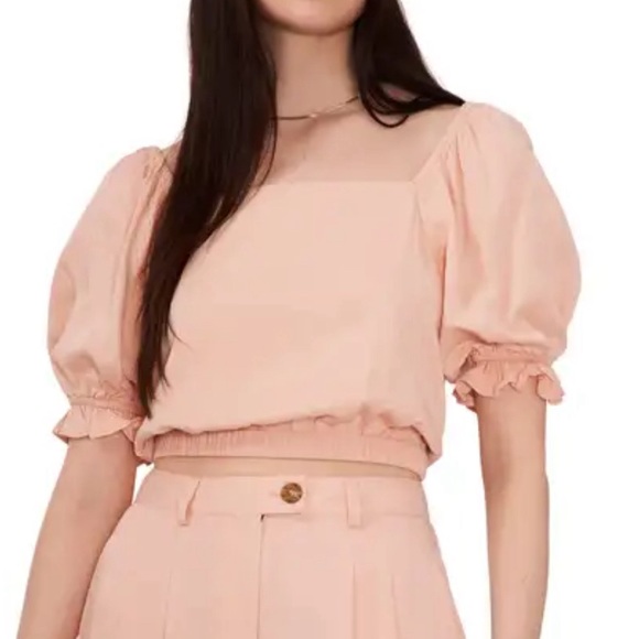 1 State Square Neck Crop Bubble Top. Size S - Picture 1 of 9